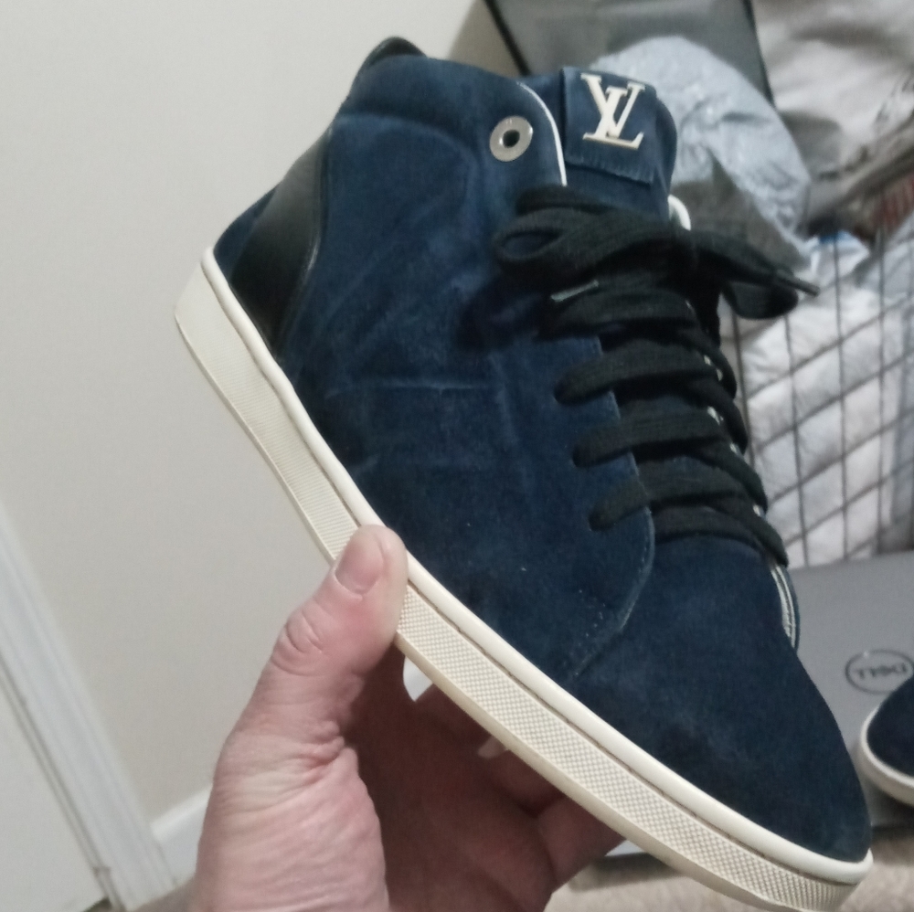 COPY - Louis Vuitton blue suede mens shoe